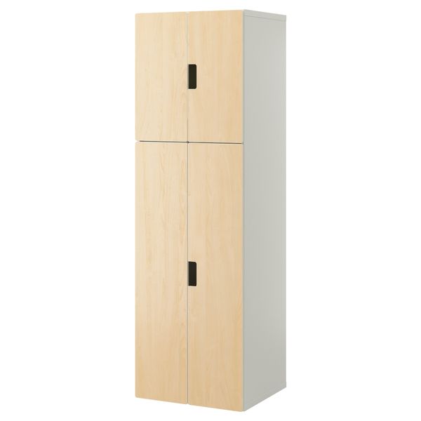 Комбинация для хранения с дверцами СТУВА, белый, береза (60x50x192 см) - фото 1