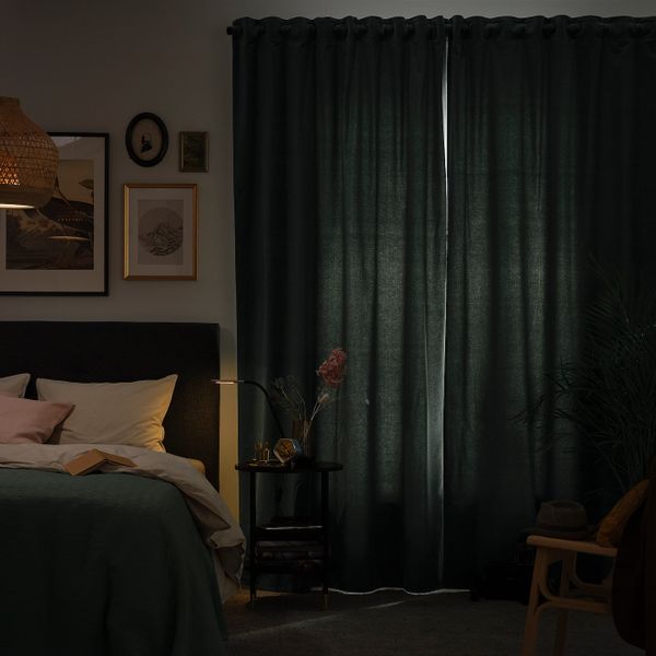 Затемняющие гардины, 2 шт., серо-зеленый 140x300 см IKEA SANELA САНЕЛА 905.129.49 - фото 3