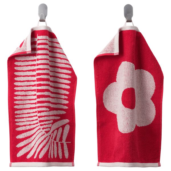 Полотенце, 30x50 см, красный, бежевый IKEA MAJSMOTT 005.651.07 - фото 1