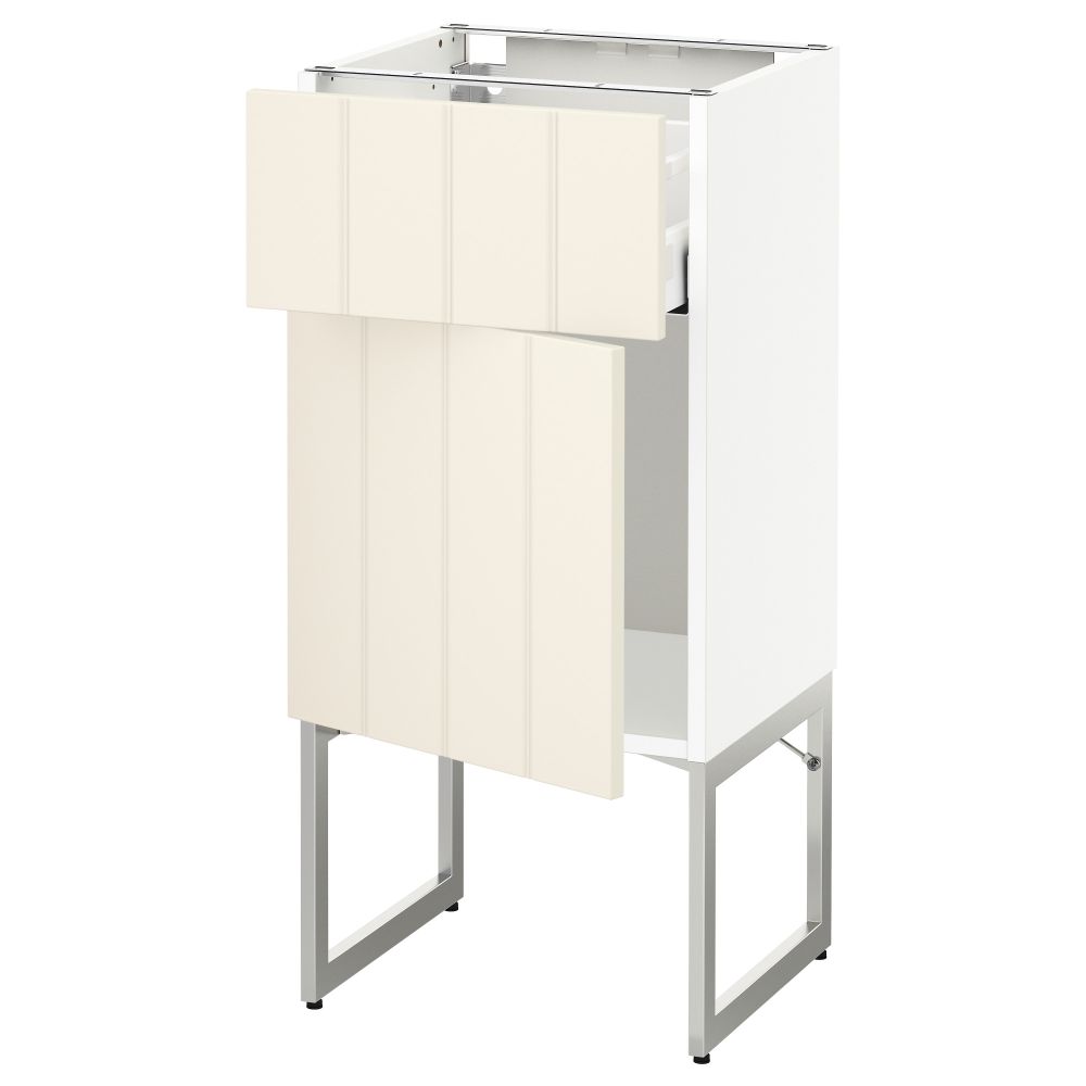 Напольный шкаф с ящиком, дверью МЕТОД / МАКСИМЕРА, белый, Хитарп белый с оттенком - схема-чертеж с размерами