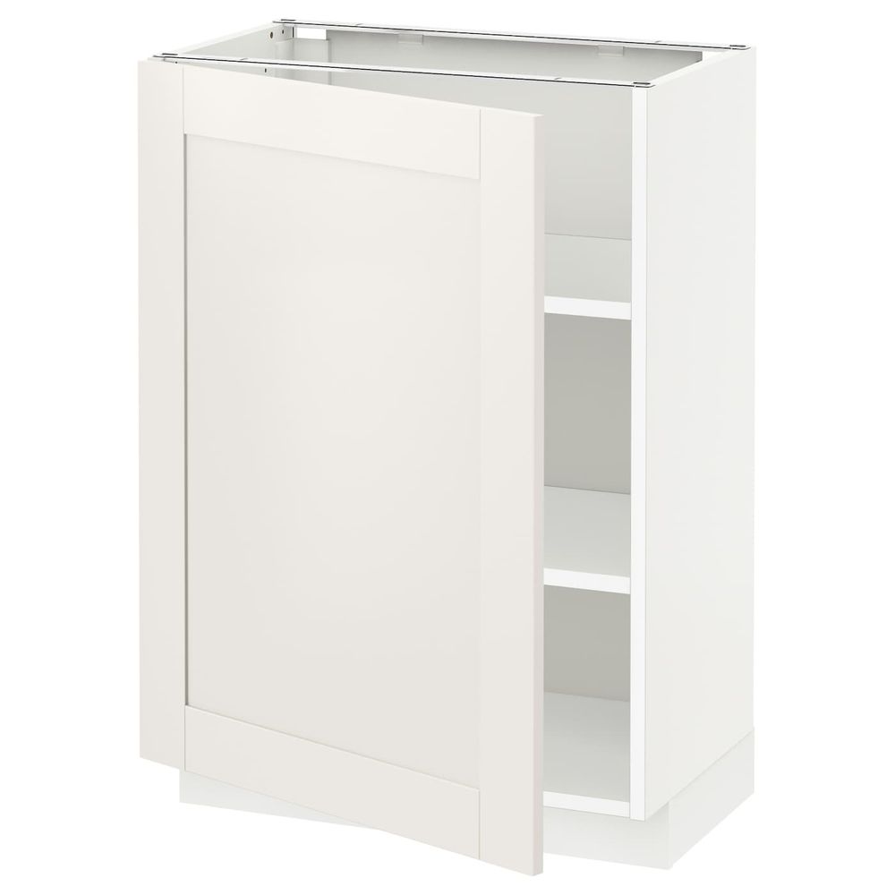 Напольный шкаф с полками, белый/Сэведаль белый 60x37 см IKEA METOD МЕТОД 492.230.42 - схема-чертеж с размерами
