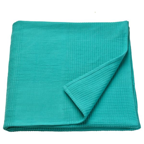 Покрывало, бирюзовый 230x250 см IKEA ИНДИРА 504.595.62 - фото 1