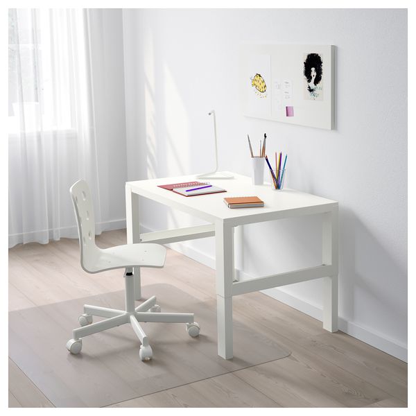 Письменный стол ПОЛЬ, белый (96x58 см) - схема-чертеж с размерами