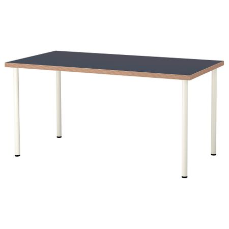 Стол ЛИННМОН / АДИЛЬС, синий, белый (150x75 см)