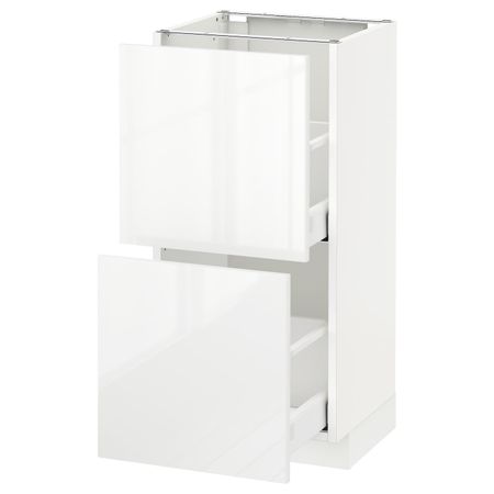 Напольный шкаф с 2 ящиками, белый/Рингульт белый 40x37 см IKEA METOD МЕТОД / MAXIMERA МАКСИМЕРА 392.359.55