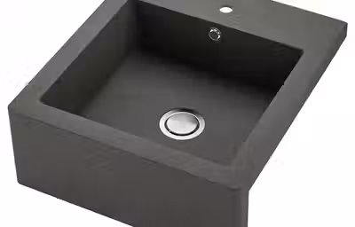 TALLSJÖN ТАЛЛШЁН Мойка с видимой фронтальной стенкой - темно-серый/под камень 60x65 см