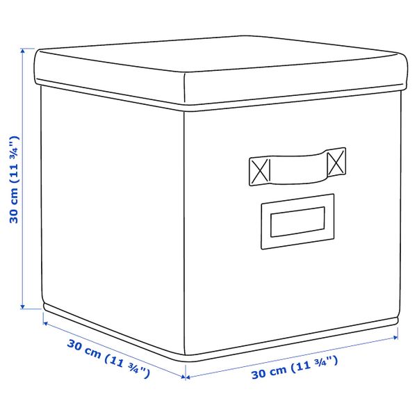 Коробка с крышкой, бежевый 30x30x30 см IKEA СТОРСТАББЕ 804.224.83 - схема-чертеж с размерами
