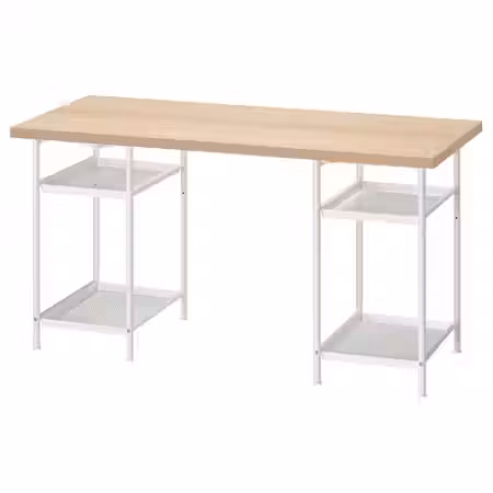 LAGKAPTEN / SPÄND Письменный стол - под беленый дуб/белый 140x60 см