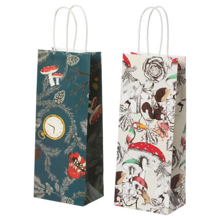 Подарочная упаковка для бутылки ВИНТЕР 2018, белый, синий (13x32 см)