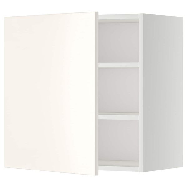 Шкаф навесной с полкой, белый/Веддинге белый 60x60 см IKEA METOD МЕТОД 592.257.95 - схема-чертеж с размерами