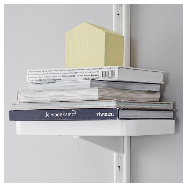 Настенная шина, полки АЛЬГОТ, белый (30x22x197 см) - схема-чертеж с размерами