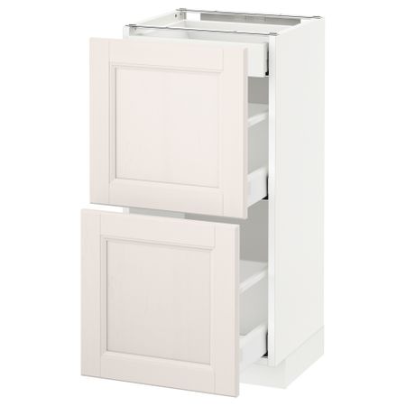 Напольный шкаф, 2 фасада, 3 ящика МЕТОД / МАКСИМЕРА, белый, Лаксарби белый