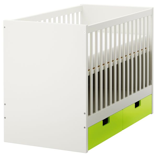Кроватка детская с ящиками СТУВА, зеленый (60x120 см) - фото 1