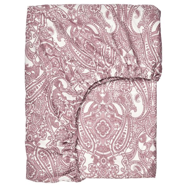 Простыня натяжная, белый/темно-розовый 80x200 см IKEA JÄTTEVALLMO ЙЭТТЕВАЛЛМО 904.610.54 - фото 1