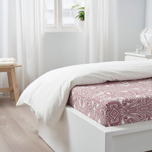 Простыня, белый/темно-розовый 150x260 см IKEA JÄTTEVALLMO ЙЭТТЕВАЛЛМО 404.610.99 - схема-чертеж с размерами