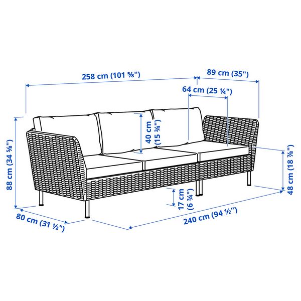 IKEA, дополнительный ракурс - схема-чертеж с размерами