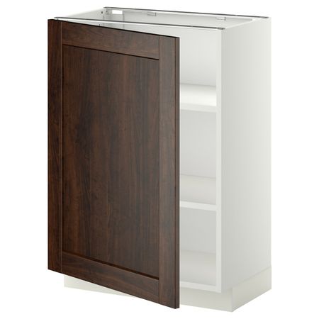 Напольный шкаф с полками, белый/Эдсерум коричневый 60x37 см IKEA METOD МЕТОД 192.266.74