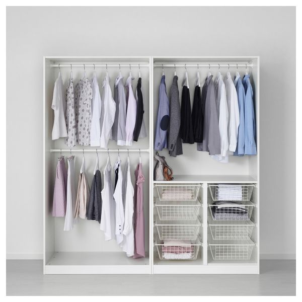 Гардероб ПАКС, белый, Тисседаль белый - схема-чертеж с размерами