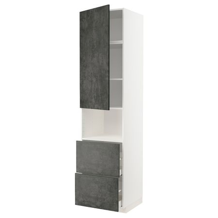 Высокий шкаф для/СВЧ, дверца, 2 ящика IKEA METOD МЕТОД / MAXIMERA МАКСИМЕРА 394.414.89