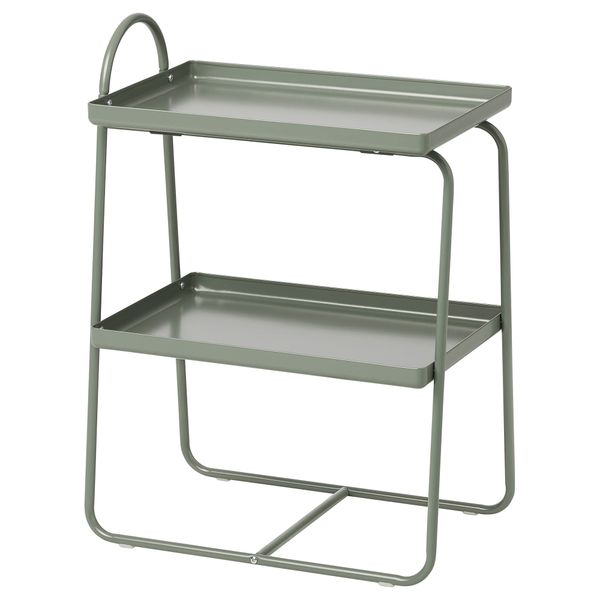 Прикроватная тумба, полочный модуль, серо-зеленый IKEA HATTÅSEN 005.692.33 - фото 1