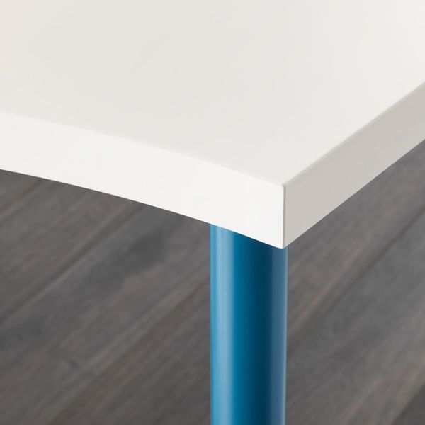 Угловой стол, белый, синий 120x120 см IKEA LINNMON ЛИННМОН / ADILS АДИЛЬС 292.790.30 - фото 3