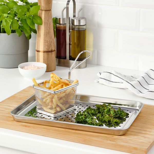 Сервировочная корзина, нержавеющая сталь IKEA GRILLTIDER ГРИЛЛЬТИДЕР 105.422.57 - схема-чертеж с размерами