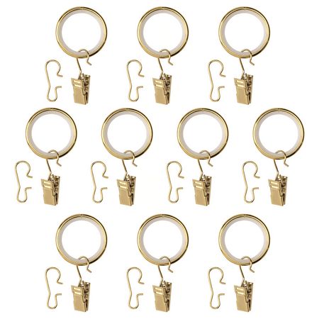 SYRLIG Гардин кольцо с зажимом и крючком - желтая медь 25 мм