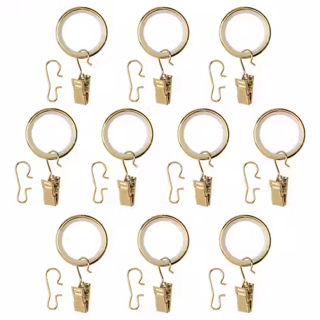 SYRLIG Гардин кольцо с зажимом и крючком - желтая медь 25 мм