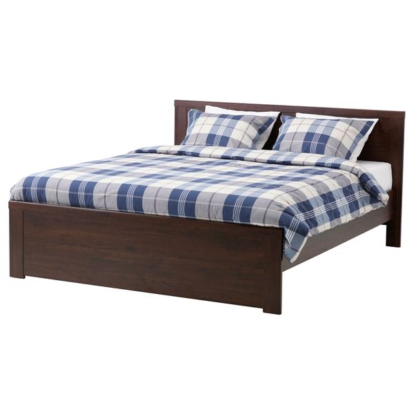 Каркас кровати БРУСАЛИ, коричневый, Лурой - фото 2