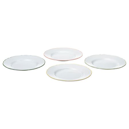 UPPLAGA Тарелка десертная - белый/разные цвета 22 см