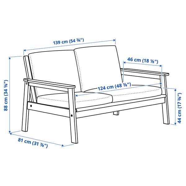 IKEA в интерьере - схема-чертеж с размерами
