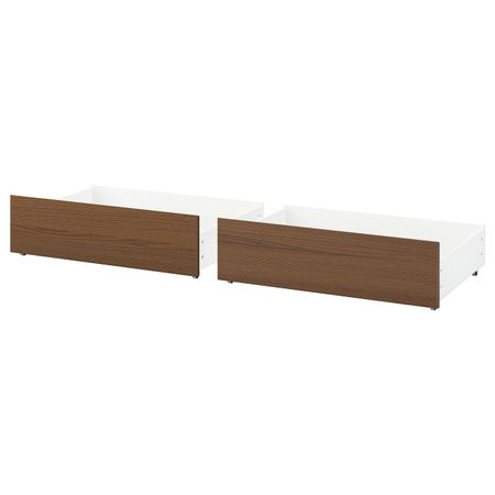 Ящик для высокого каркаса кровати, коричневая морилка ясеневый шпон 200 см IKEA MALM МАЛЬМ 103.799.92