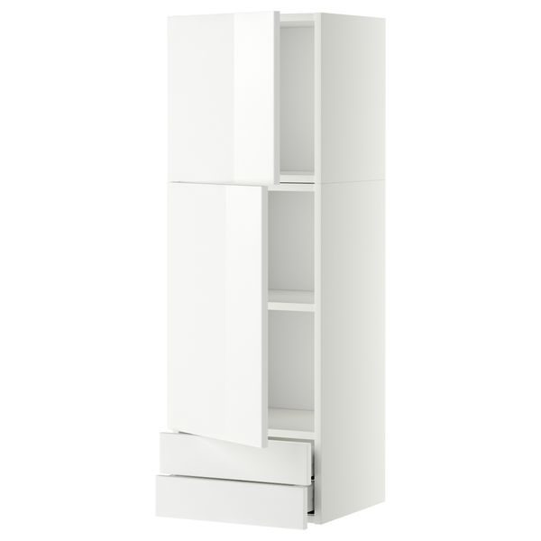 Навесной шкаф, 2 дверцы, 2 ящика МЕТОД / МАКСИМЕРА, белый, Рингульт белый - фото 1