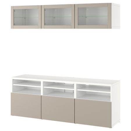 Комбинация для ТВ, стеклянные дверцы, 180x42x192 cm IKEA BESTÅ БЕСТО 694.217.86