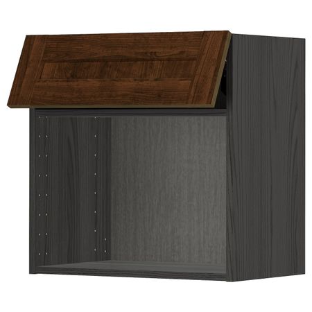 Навесной шкаф для СВЧ-печи, черный, Эдсерум коричневый 60x60 см IKEA МЕТОД 392.268.52