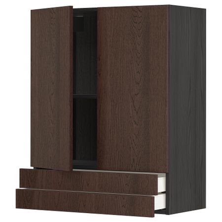 Навесной шкаф, 2 дверцы, 2 ящика, 80x100 cm IKEA METOD МЕТОД, MAXIMERA МАКСИМЕРА 794.607.82