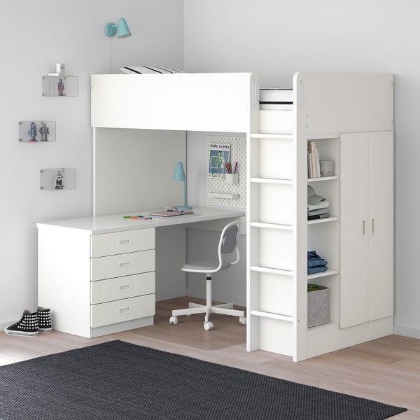 Кровать-чердак, 4 ящика, 2 дверцы, белый/белый 207x99x182 см IKEA СТУВА / ФРИТИДС 592.621.65 - фото 3