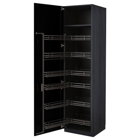 Высокий шкаф с выдвижным модулем, 60x60x220 cm IKEA METOD МЕТОД 894.721.38