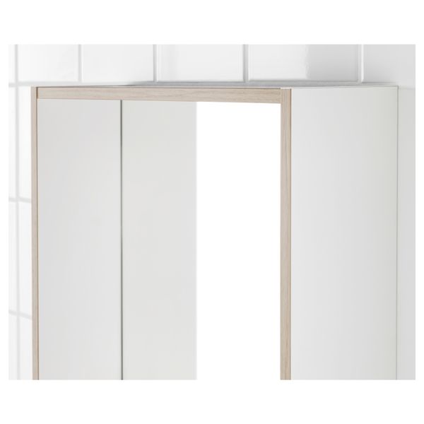 Зеркало с полкой ТИНГЕН, белый, под ясень (40x12x50 см) - фото 2