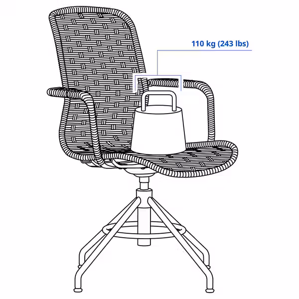 STIGBYGEL СТИГБЮГЕЛЬ Вращающееся легкое кресло - бежевый/белый - фото 3
