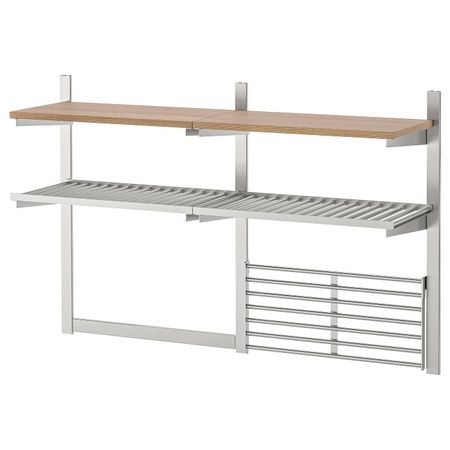 Накладная шина, полка, планка для/нож/реш, нержавеющая сталь/ясеневый шпон IKEA KUNGSFORS КУНГСФОРС 792.848.83