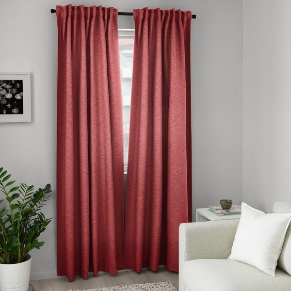 Затемняющие гардины, 1 пара, красный 145x300 см IKEA VILBORG ВИЛБОРГ 504.140.69 - фото 4