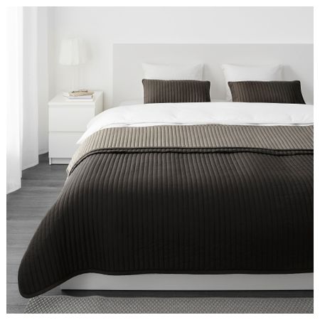 Покрывало и 2 чехла на подушку КАРИТ, коричневый (260x280/40x65 см)