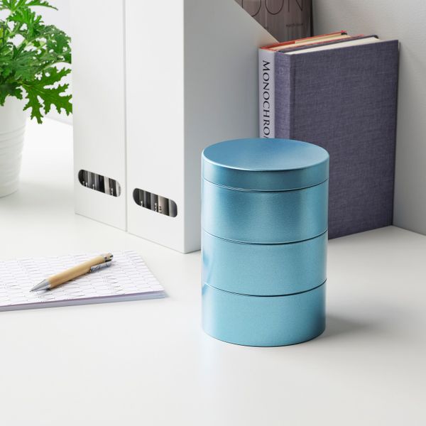 Декоративная коробка, синий 17x12 см IKEA ЛАНКМОЙ 604.362.97 - фото 3