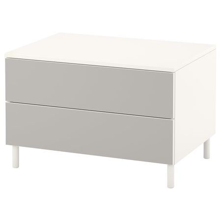 Комод с 2 ящиками, белый, Скатваль светло-серый 80x57x53 см IKEA ОПХУС 492.773.51