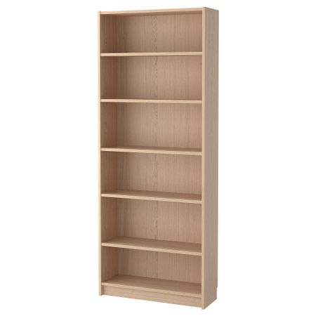 Стеллаж, 80x28x202 см, дубовый шпон, беленый IKEA BILLY БИЛЛИ 904.042.09