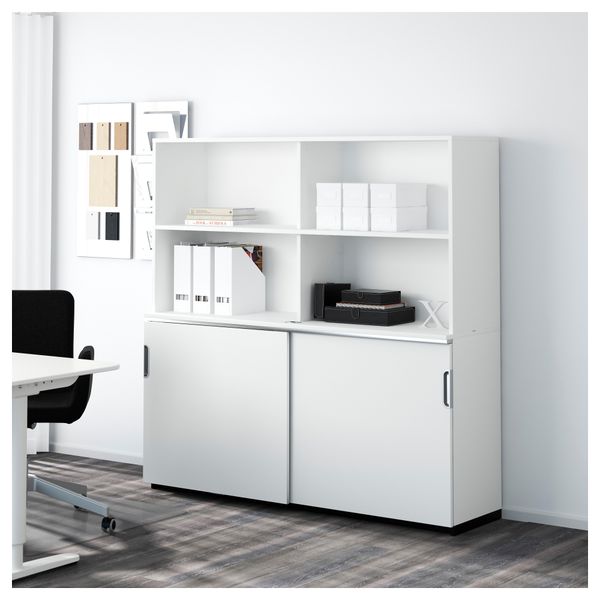 Комбинация для хранения с раздвижной дверцами ГАЛАНТ, белый (160x160 см) - фото 2