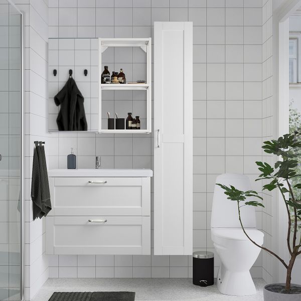 IKEA в интерьере ванной - схема-чертеж с размерами