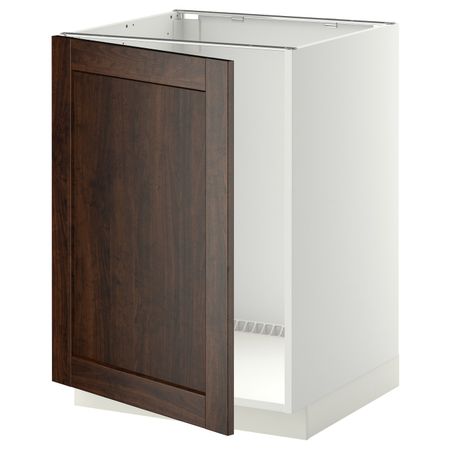Напольный шкаф для мойки, белый/Эдсерум коричневый 60x60 см IKEA METOD МЕТОД 494.459.86