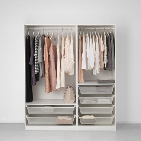 Гардероб, 175x60x201 см, белый, Vikanes Vikedal IKEA PAX ПАКС 691.612.79 - схема-чертеж с размерами